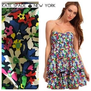 KATE SPADE ♠️ Sweetheart Strapless Floral Ruffle